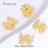18K Gold Plated Hollow Filigree Double Layer Flower Bead Caps,Bead End Caps For DIY Bracelet Necklace Jewelry Making Supplies