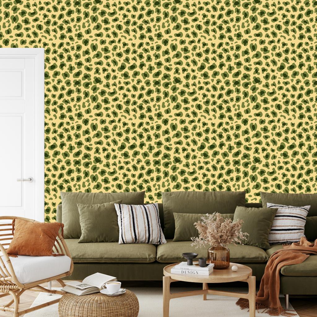 Yellow Leather Wallpaper Yellow and Olive for Living Room and Bedroom 50x1000