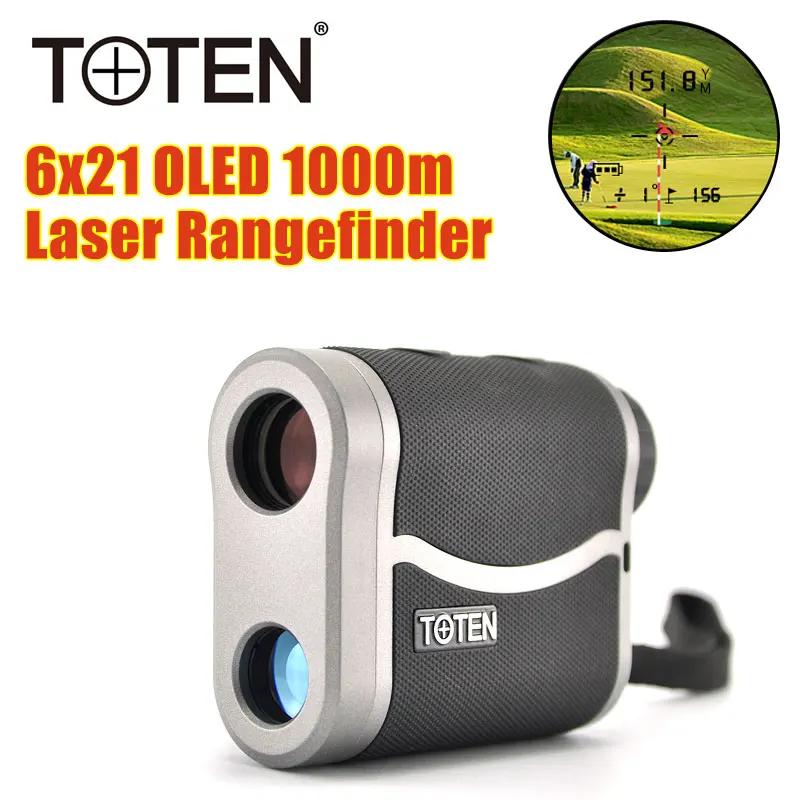 TOTEN OLED 6x21 Hunting Laser Rangefinder 1000m Distance Meter Angle Measure Monocular Tester High Precision Golf Range Finder