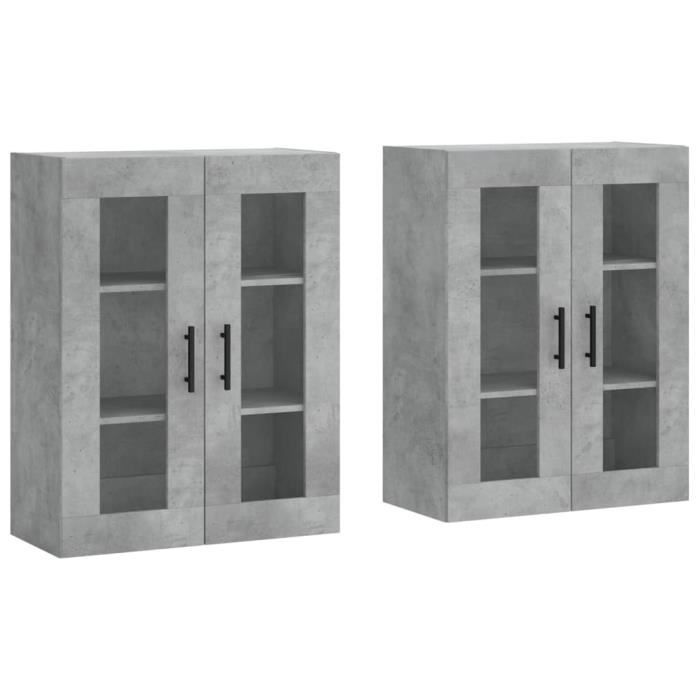 VidaXL Wall Cabinets 2 Pcs Concrete Grey Engineered Wood 3197965