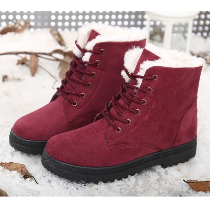 Botas de Mujer estilo coreano Botas de Mujer para invierno 2023 Botas de nieve tobillo zapatos de invierno Botas de piel de Mujer Botas cortas de tacón bajo