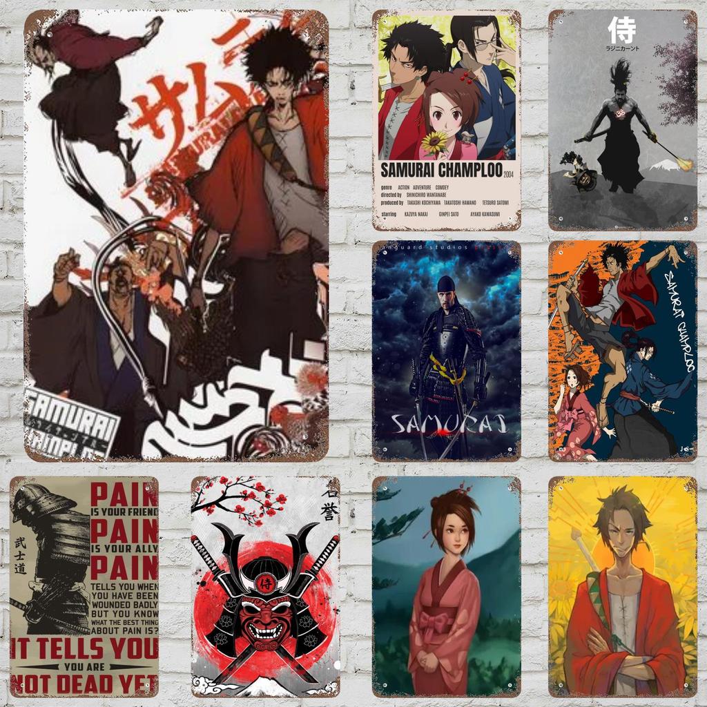 samurai champloo Decor Vintage Metal Signs Tin Signs Captain Poster Decor for Bar Pub Club Man Cave Wall Decoration