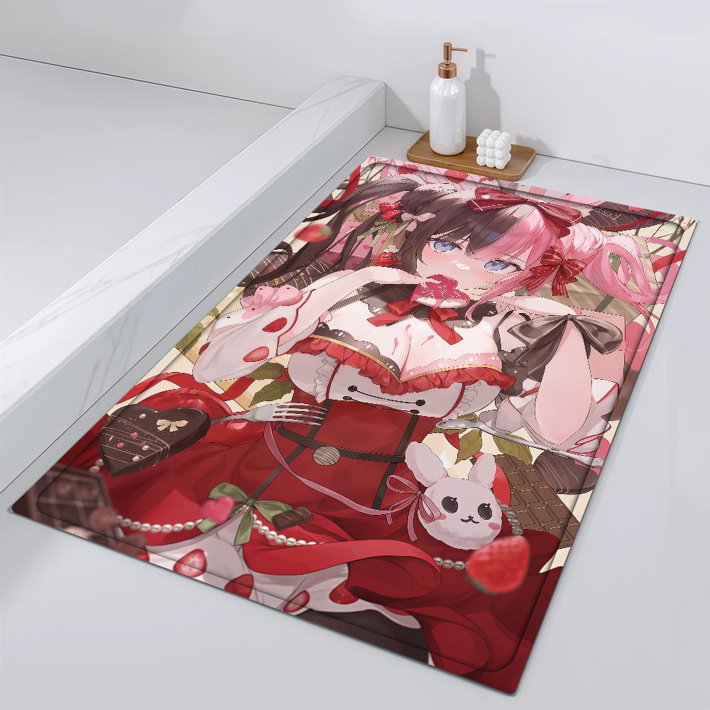 H-Hinano Door Mat Girl Bedside Entrance Bath Beauty Floor Decoration Corridor Door Tachibana Mat Carpet Living Room Balcony