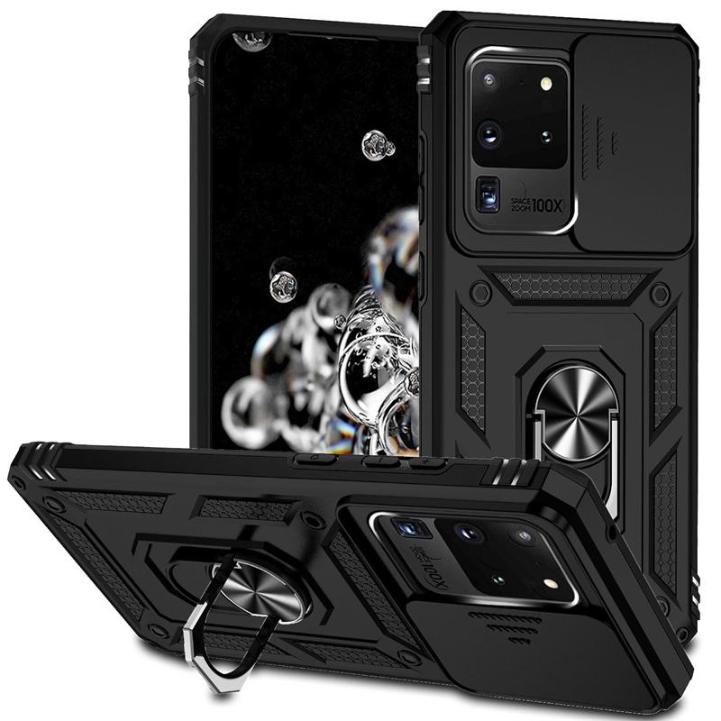 Shockproof Armor Case For Samsung Galaxy S20 Ultra 5G Magnetic Holder Ring Slide Camera Lens Cover For Galaxy S20 + Plus S 20 FE