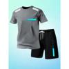 Outdoor Sports Outfit Men Summer Mesh Crew Neck Short Sleeve Tshirt Breathable Casual Shorts Set