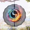 Large Metal Yin Yang Wind Spinner Galaxy Design Outdoor Hanging Decor for Garden Patio Yard No Battery Needed Durable Wind Chime