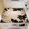 1Pcs Rubber Drying Mat With  Golden Floral Print For Coffee Shop Restaurant Kitchen Carpet Tableware Durable Diatom Mud Table Mat Pet Mat Coffeeware