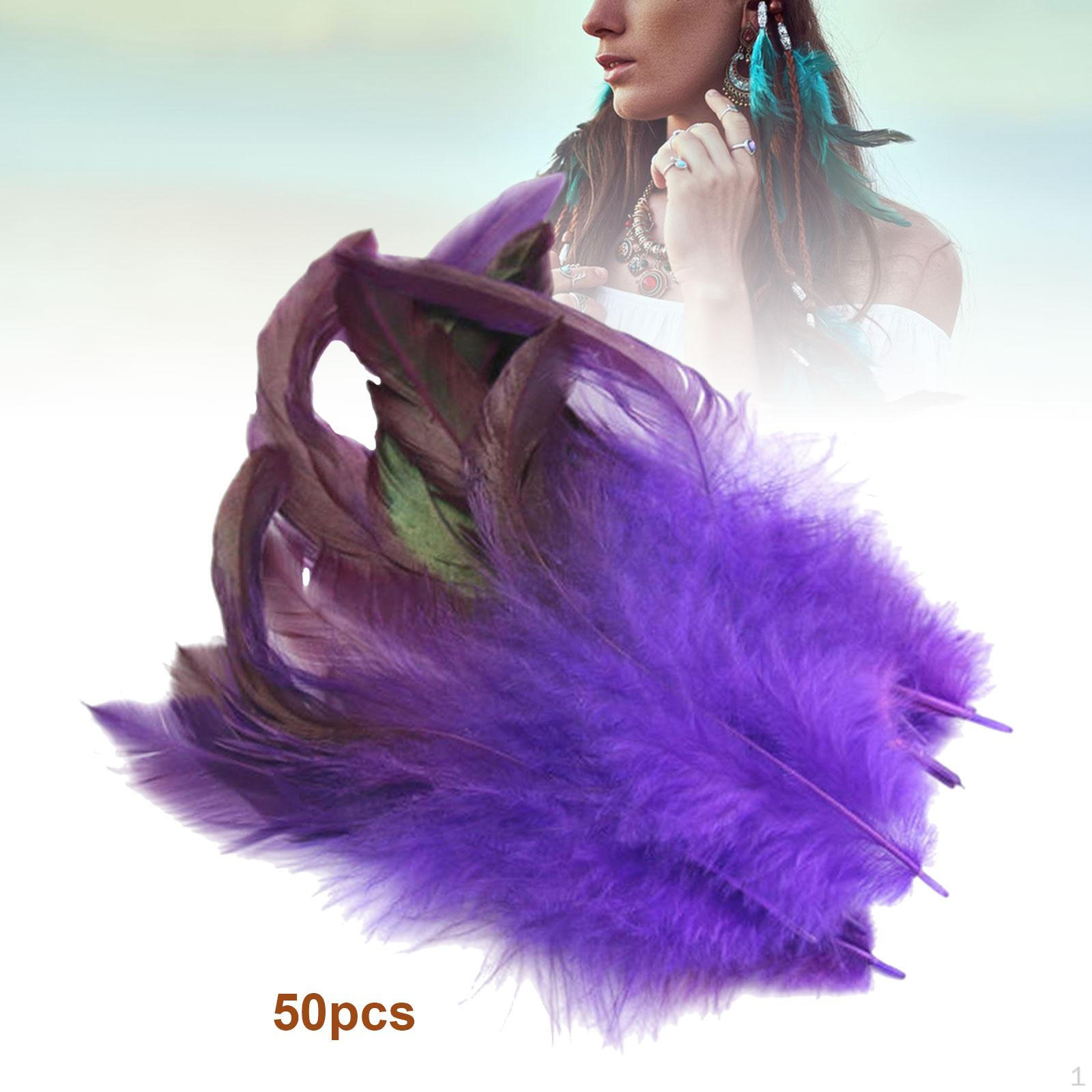 

50 шт. перья для поделок цвета перо аксессуары для рукоделия декоративная свадьба фиолетовый