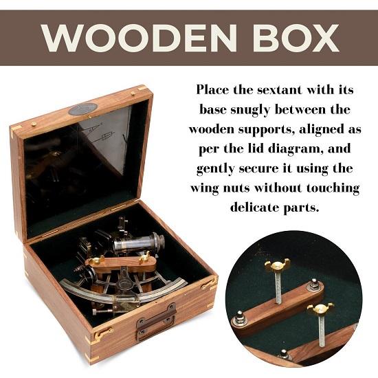 20,32 cm Messing Nautisches Schwarzes Sextant Navigationsinstrument Marine Navigation Astrolabium Marineinstrument Geschenk für Papa