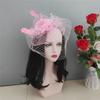 Vintage Style Fascinator Hat Exquisite Elegant Feather Mesh Veil Hat Sweet Bow Fancy Flower Hair Band Race Millinery