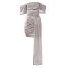 2026 European and American autumn new fashion irregular sleeves waist and hip design streamer dress women's clothing