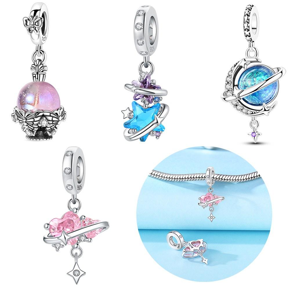 Copper Colors Cosmic Star And Moon Pendant Fit Original Bracelet Diy Fine Jewelry Gift For Women