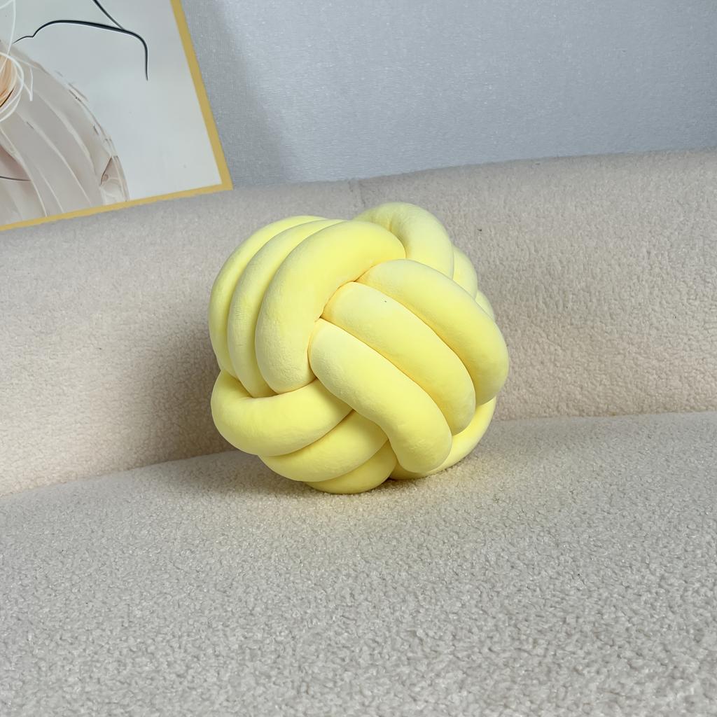 1pc 22cm/8.66inch Knot Pillow Ball Shaped Decorative Throw Cushion for Living Room Bed Sofa Handwoven Pillow