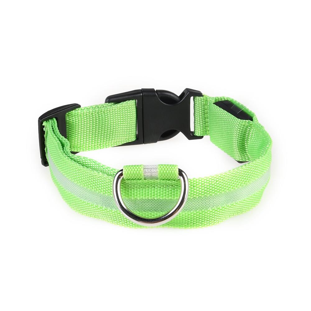 

Brightly Colored Led Dog Collar Rechargeable Light-up Neckband For All Size Dogs L зелёный