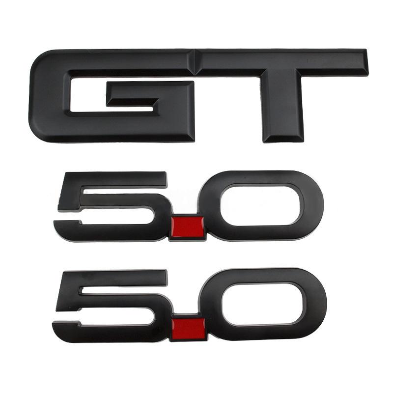 3 Pcs Metal Badge GT 5.0 Emblem Decal Car Sticker for All Models Decoration Toyota Mercedes Amg Ford Mustang GT 5.0 Accessories