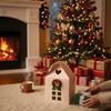 K1AE Christmas Wonderland Cottage Gift Box, House Shaped Gift Box Gifts and Enjoyment for Luxury Homes Red Christmas