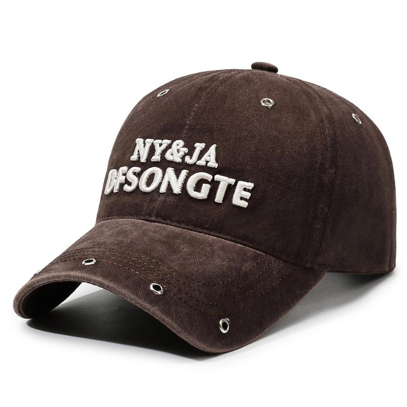 

Vintage Denim Baseball Cap Unisex Embroidered Letters Cap Outdoor Sun Hat