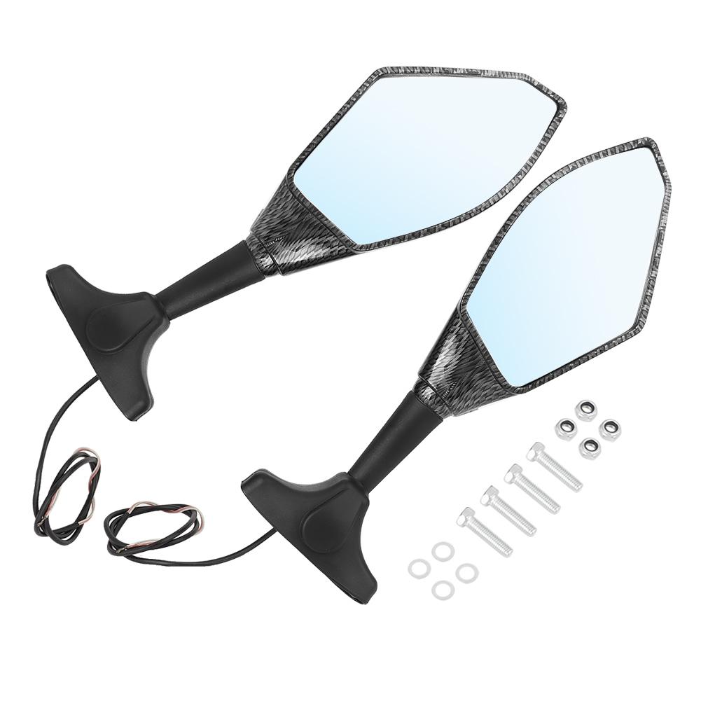 

2 pcs LED Rrview Mirror Modified Motorcycle Mirror Lamp with Light (black)
