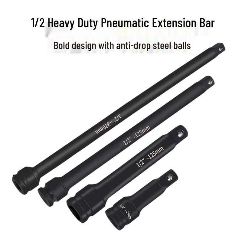 Bară de rupere neagră din carbură, rezistentă, în formă de L, 1/2", cu adaptor de extensie pentru cheie cu impact pneumatic