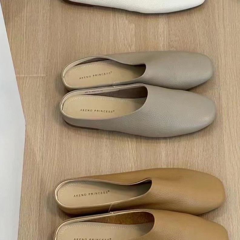 Baotou half slippers, women's summer wear, extraordinary foreign style, comfortable niche cool slippers, fairy soft flat-bottomed Muller slippers