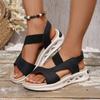2025 foreign trade summer new women's platform sandals large size soft sole casual fish mouth platform beach sandals