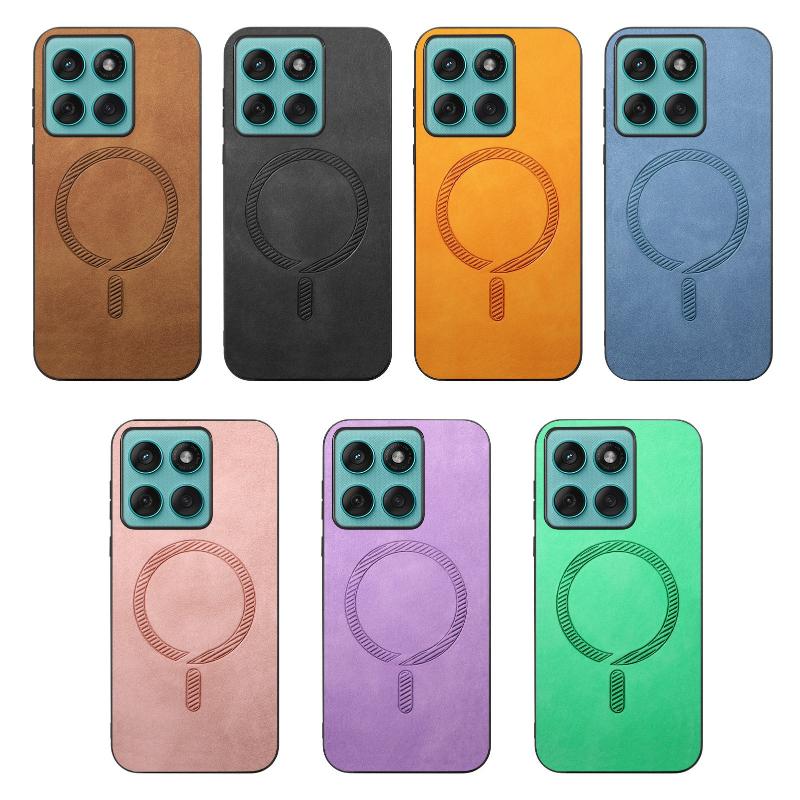 Magnetic Adsorption Leather Case for Motorola Edge 60 Fusion Magsafe Wireless Charge Shockproof Matte Bumper for Moto Edge60 60s
