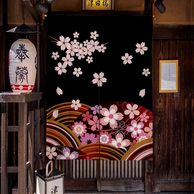 Japanese Homestay Tea Room Partition Door Head Curtain Signboard Hanging Flag Curtain Teahouse Sakura Short Curtains Decor