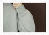 Women's Gray Loose Fit Printed Sweatshirt - Round Neck, Long Sleeve, Drop Shoulder, Versatile Pullover