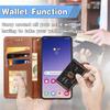 For Samsung Galaxy S25+ Case Leather Phone Case Wallet Stand Cover with Wrist Strap
