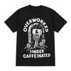 Overworked Under Caffeinated Shirt Funny Coffee Lover Work Graphic Tee