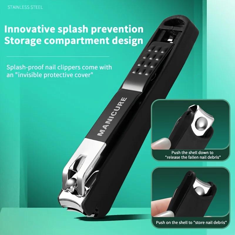 High-Quality Splash-Proof Nail Clippers with Hard Blade Attractive Design Personal Care Portable Cutter Pedicure Tools Set Easy To Clean for Home Use