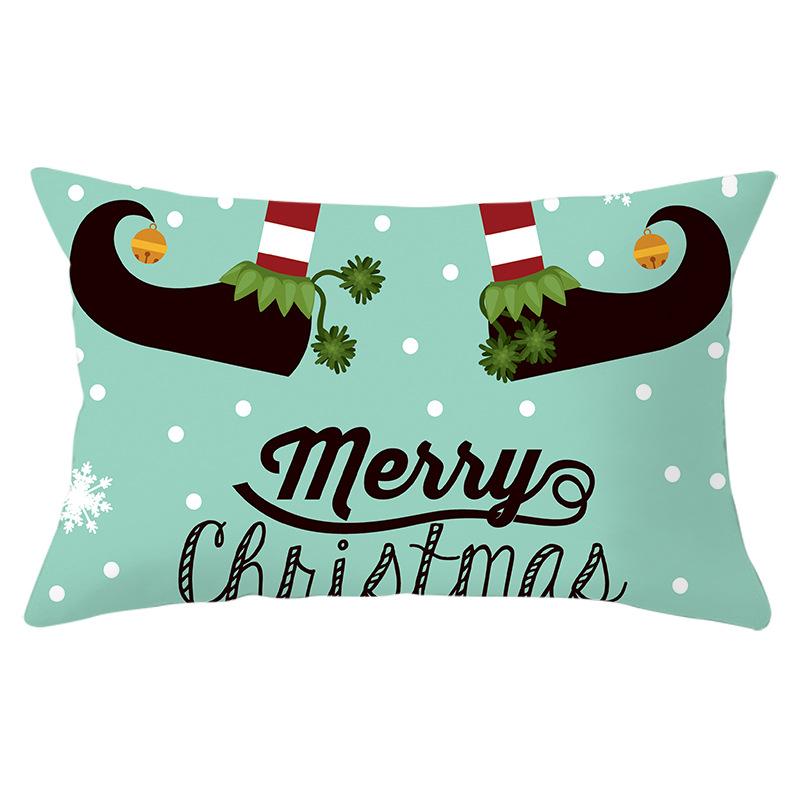 Christmas Series Peach Skin Waist Pillowcase Rectangular Sofa Cushion Cover Bedside Pillowcase Home