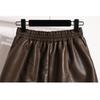 DIMANAF 2024 Plus Size Autumn Winter Shorts Women A-Line New PU Leather Casual Soft Wide Leg Pants Loose Short Pants