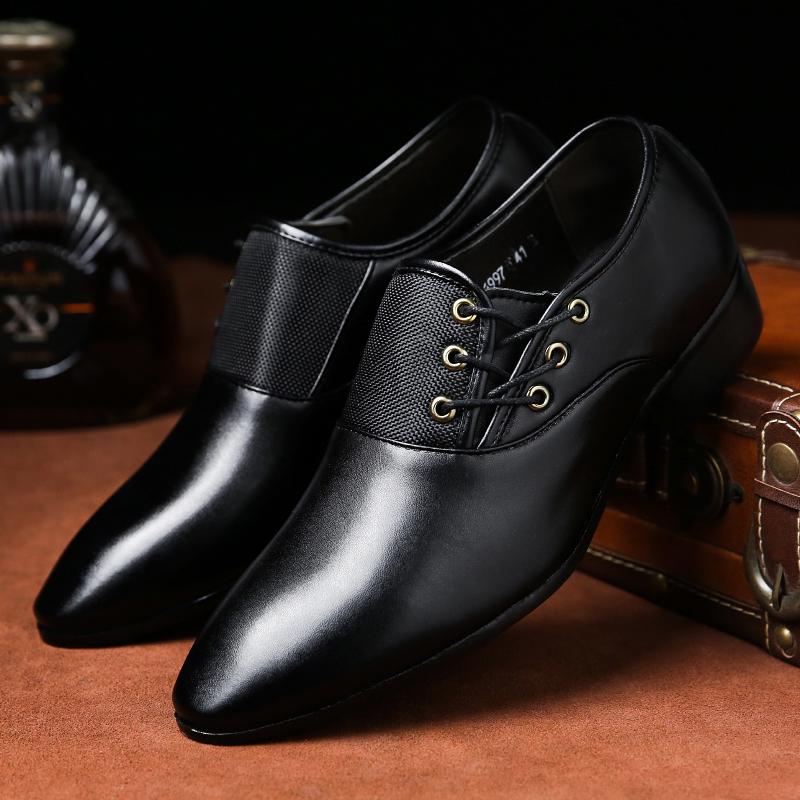 

Мужские туфли с острым носком, деловые, кожаные, удобные, мужские, офисные, деловые, свадебные, большой размер 48 13