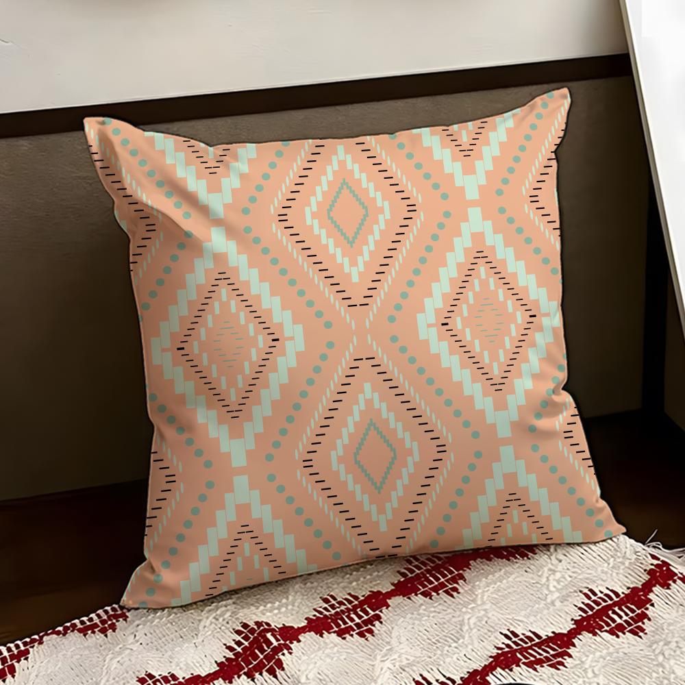 Native Fabric Pattern Cushion Cover Reversible Soft Durable Pillow Cover Home  Car MultiScene Use for Daily Comfort