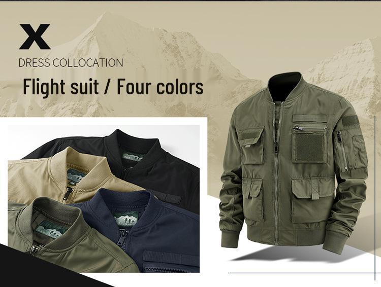 Multi-Pocket Waterproof Mountain-Style Windbreaker for Outdoor Camping