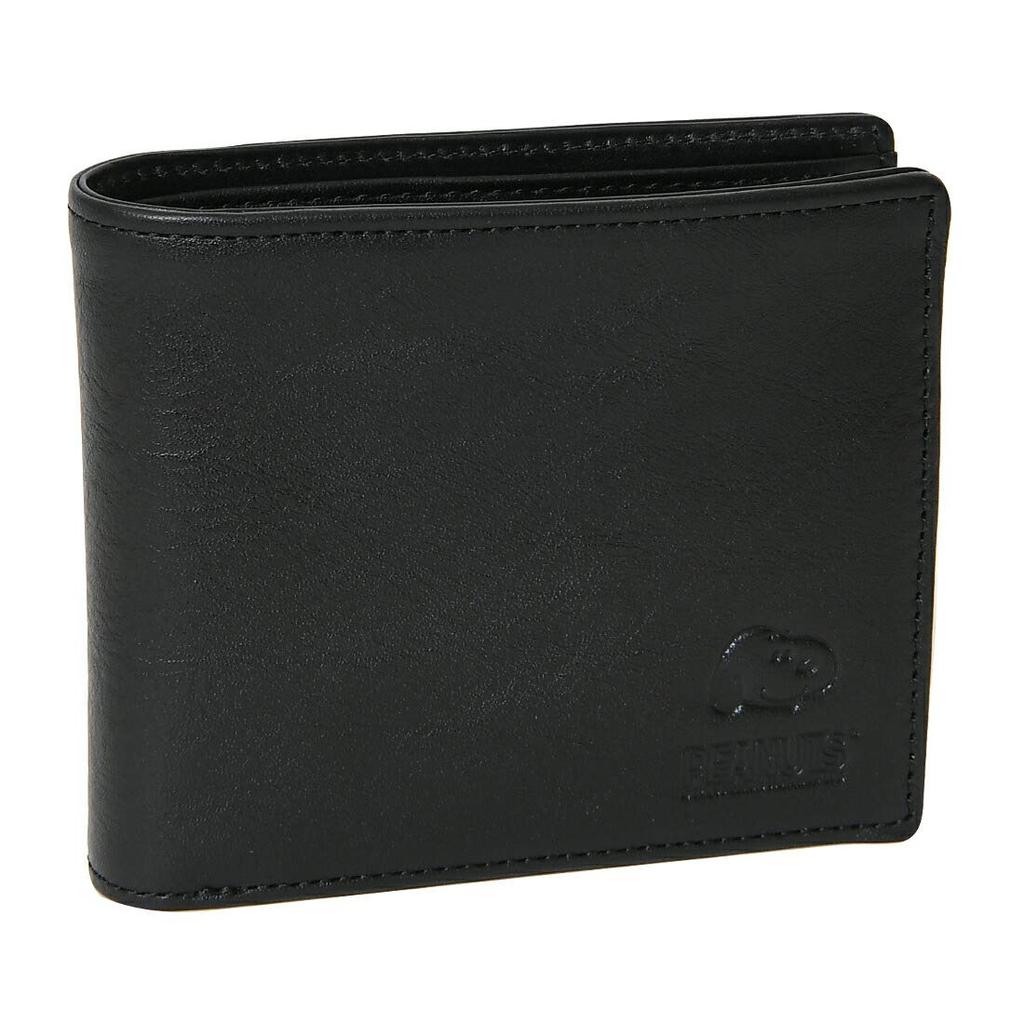 73094 Snoopy Bifold Short Wallet No Clasp Black [Peanuts] Women's
