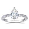 Anillo de Gota Súper Brillante con Moissanita en Forma de Pera para Mujer con Anillos de Diamante de Laboratorio de 1-3ct Joyería Plata de Ley S925