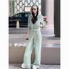 European Style Women's Chic Hoodie & Wide-Leg Pants Two-Piece Sportswear Set - Autumn 2025 Collection