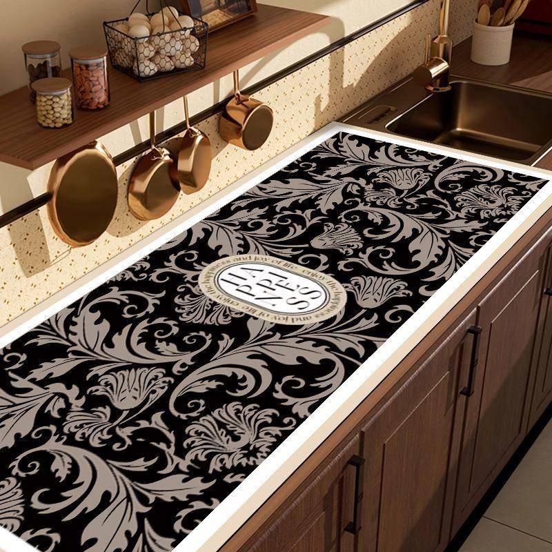 

Vintage-Style Kitchen Countertop Drain Mat, Bathroom Sink Absorbent Mat, Stove-Top Mat, Cabinet Mat for Silica Gel-Coated Cabinets 10*10cm [small size]