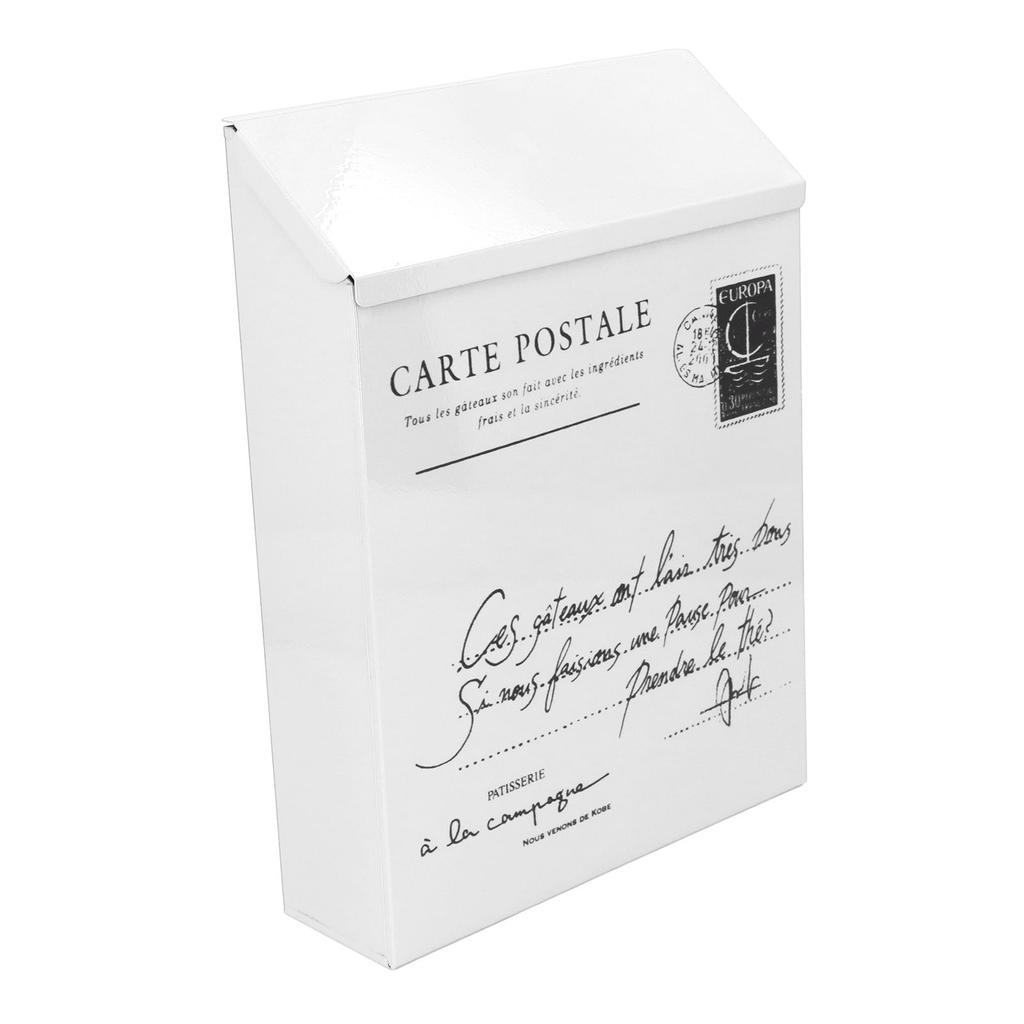 Iron Mailbox Wall Mounted Rustic Style Locked with 2 Keys 3 Hooks Waterproof Suggestion Box for Home Office