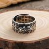 New Retro Silver Pixiu Ring Men's Heart Money Transfer Open Ring Live and Domineering