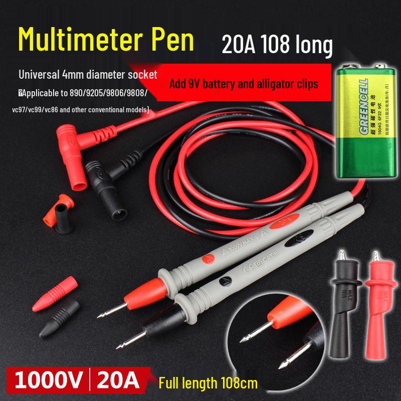 Extra Fine Silicone Multimeter Test Leads with Super Sharp Long Needle Probes