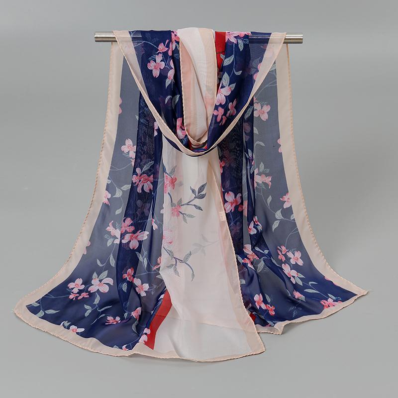 Fashion Women Printed Beach Scarf Bohemia Flower Summer Hijab Shawls And Wraps Female Foulard Sunscreen Sun Protection Shawls