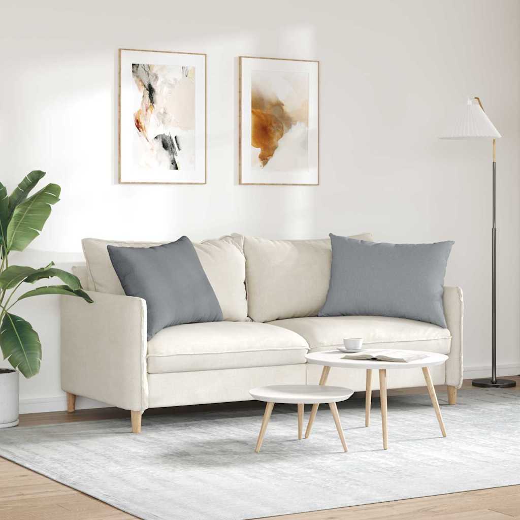 Sofa Cushions 2 Pcs Light Grey 70 X 50 Cm Fabric