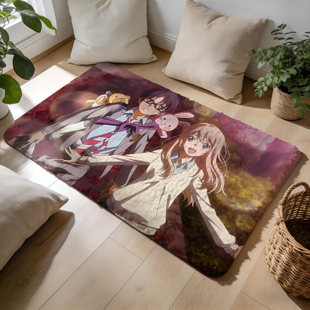 A SSilent VoiceX Anime Floor Mat Soft Flannel Absorbent Mat Non-Slip Rug Home Bedroom Bathroom