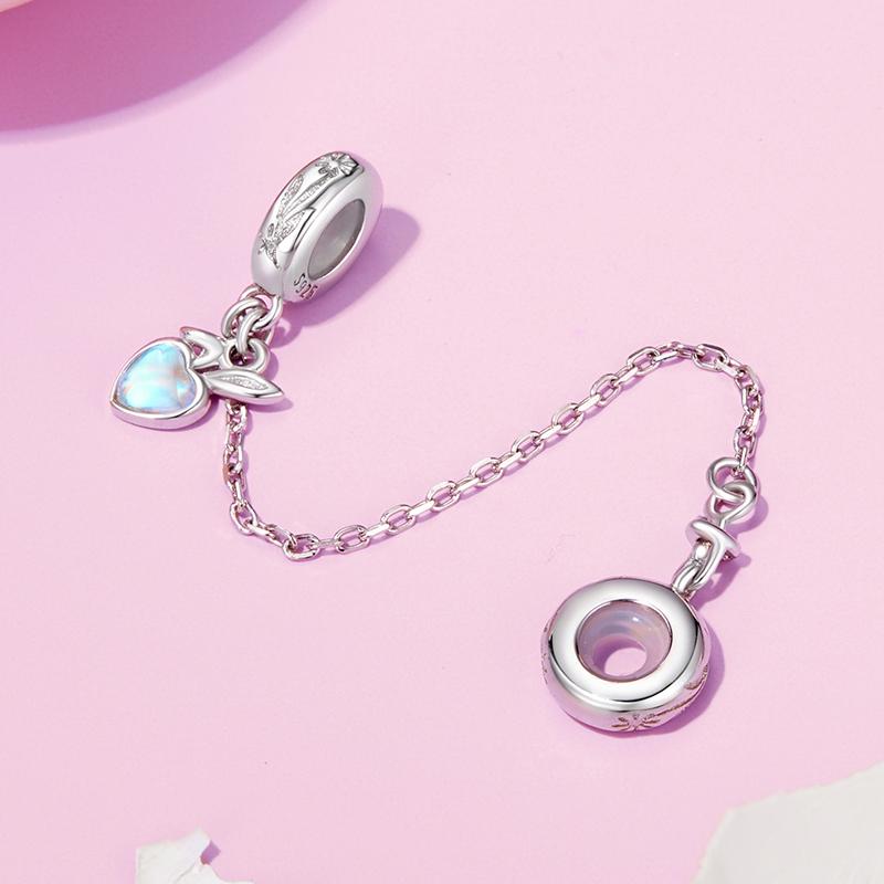 Charms Do Pandora Łańcuszek Zabezpieczający Charms Serce Srebro 925 Charmsy Trusky