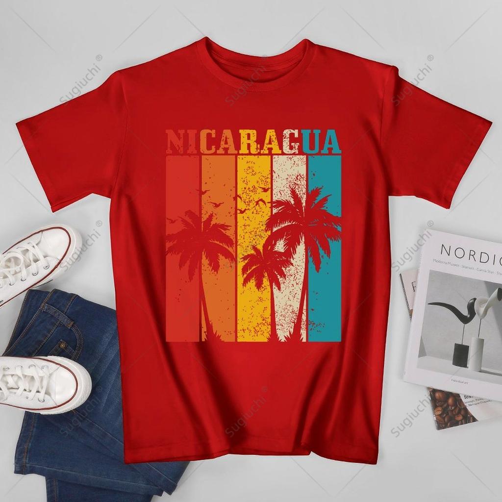 Unisex Unisex Nicaragua Vintage Palm Trees Surfer Nicaraguan Souvenir Nica Tshirt Tees T Shirts WoUnisex Boys 100 Cotton TShirt