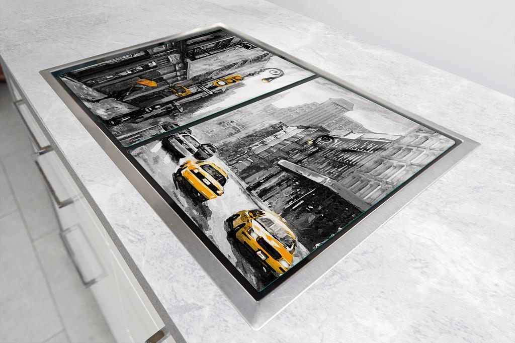 SZKLANA PŁYTA OCHRONNA DO KUCHNI 2x35x52 MIASTO