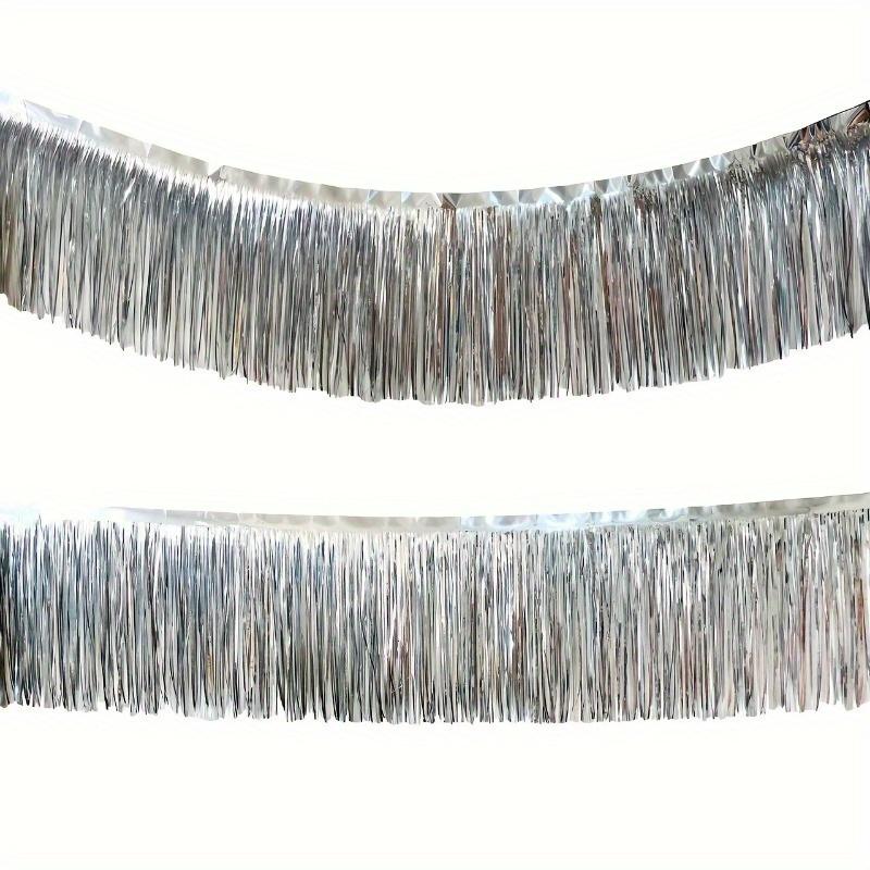 

1 шт., 30 см * 300 см/11,8 дюйма * 118 дюймов, фон со лентой, фон для штор из фольги, порошок горячей розы, розовая принцесса, украшение для вечеринки с лентой 1pc серебряный